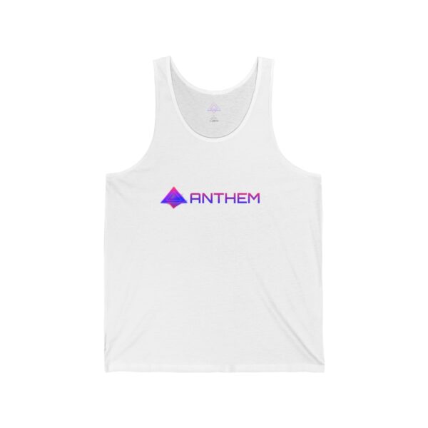 Unisex Jersey Tank with Anthem Design - Image 3